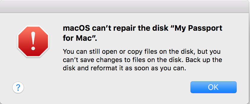 mac passport drive unmount for disk repair